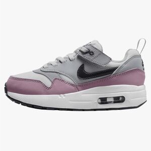 Nike Air Max 1 Little Girl Size 10.5 Sneakers in Gray and Purple